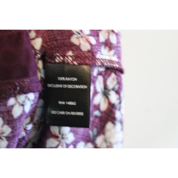 Torrid Floral Relaxed Lace Challis Tunic Blouse Purple Top Plus Size 3 3X H14847 - Picture 7 of 13